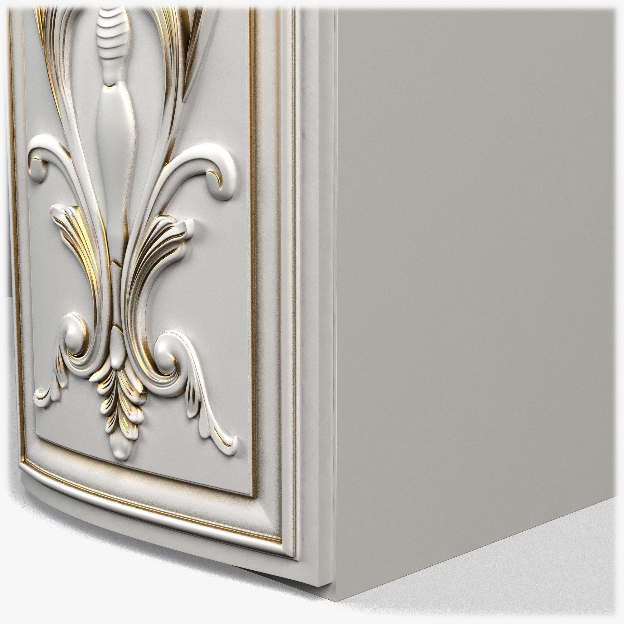 Table0035 desk with ornate carvings 3D model_7