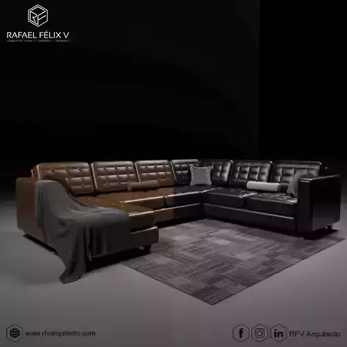Sofa de cuero esquinero 