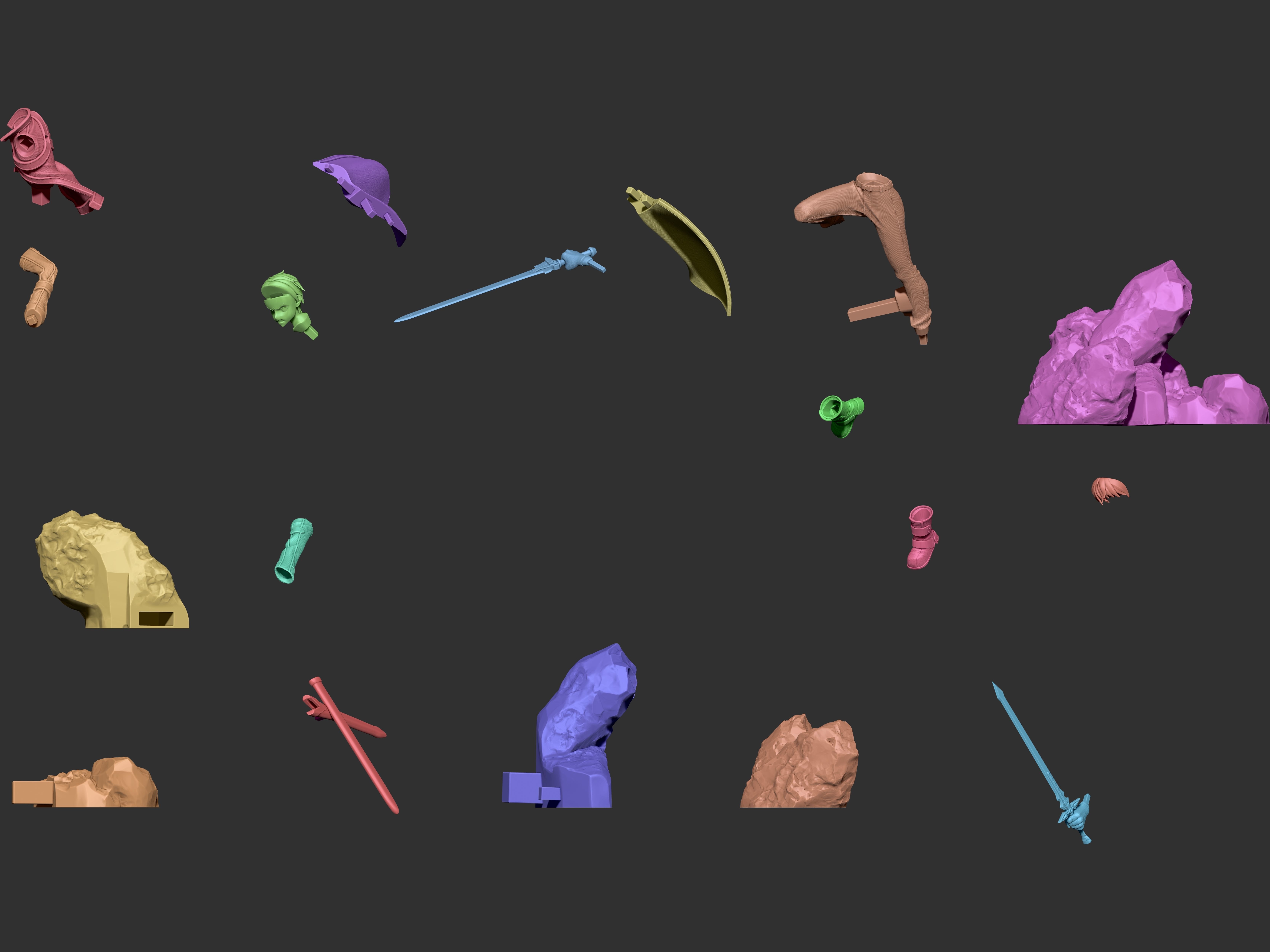 Asuna and Kirito From SwordArtOnline 3dPrint 3D print model_7