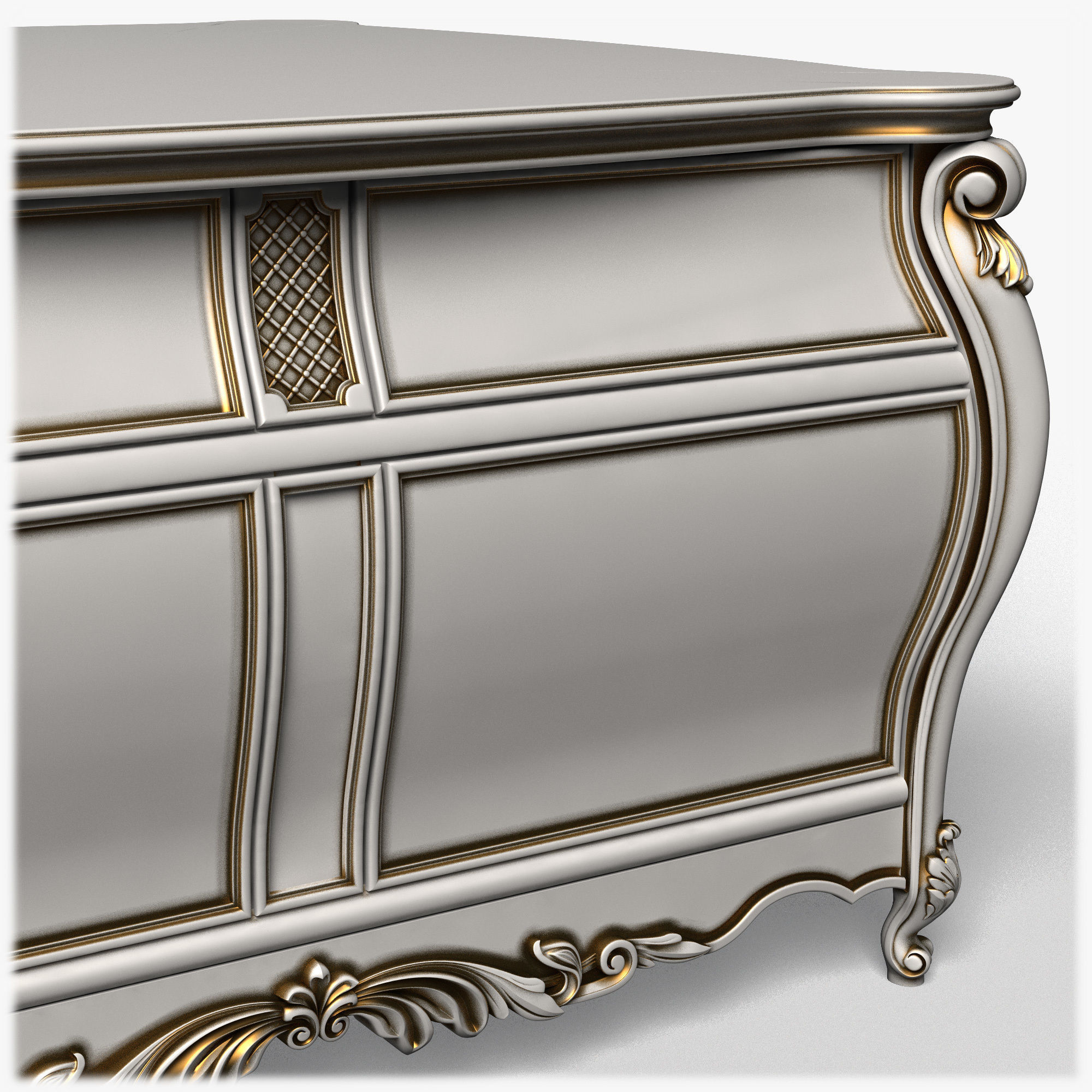 Table0048 ornate chest of drawers 3D model_4