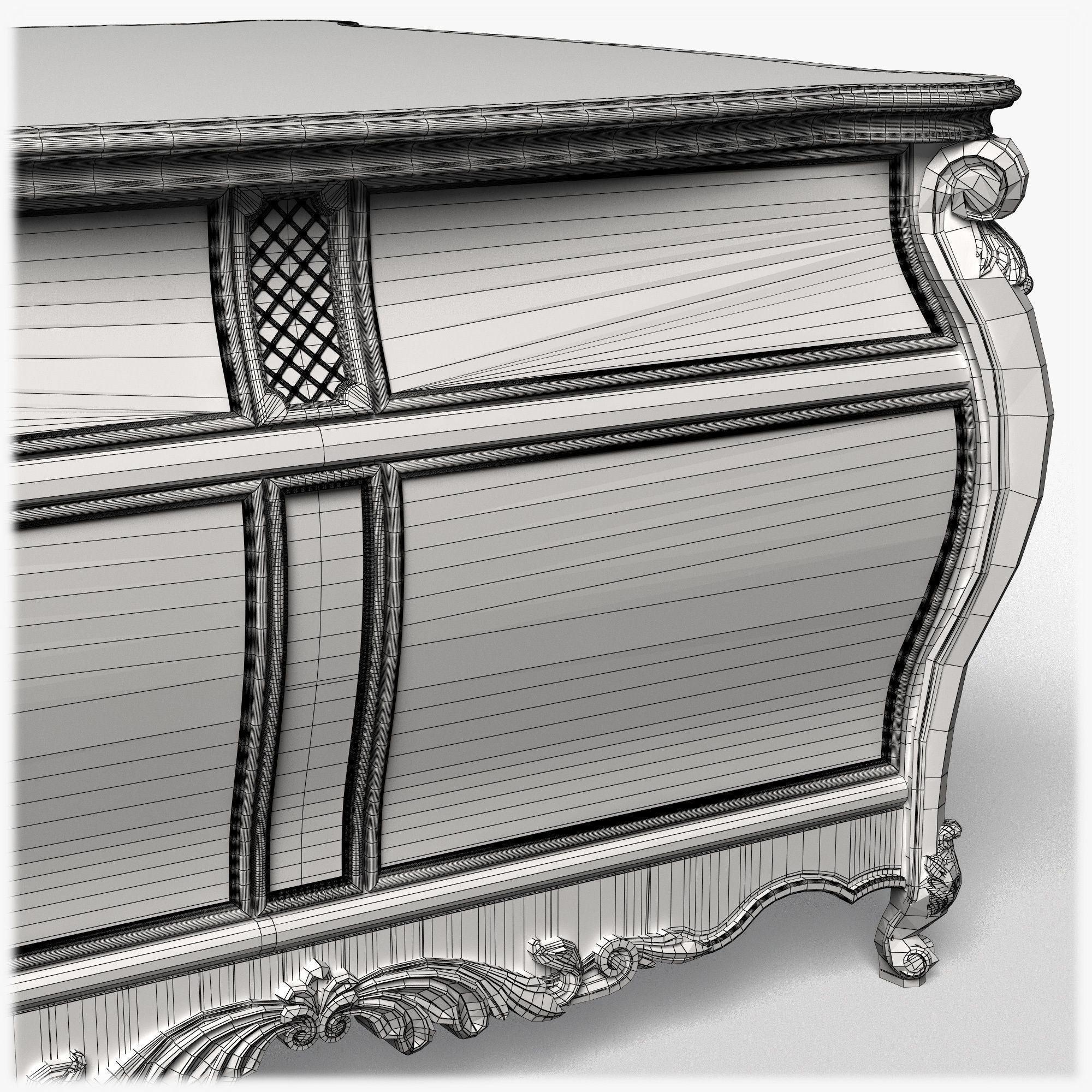 Table0048 ornate chest of drawers 3D model_16