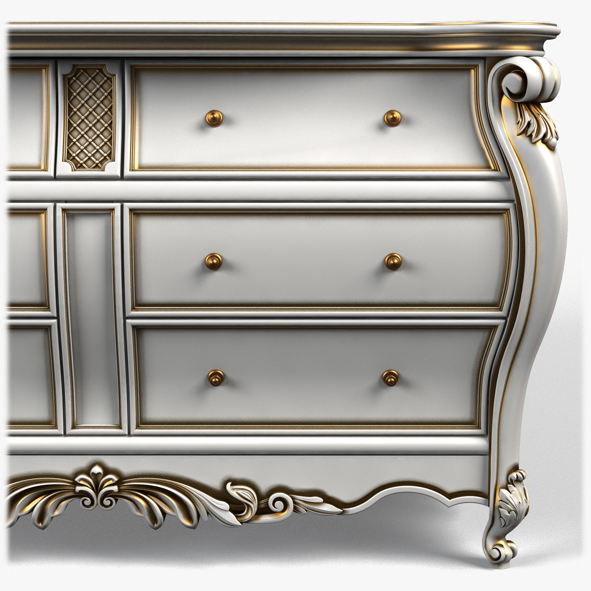 Table0048 ornate chest of drawers 3D model_5