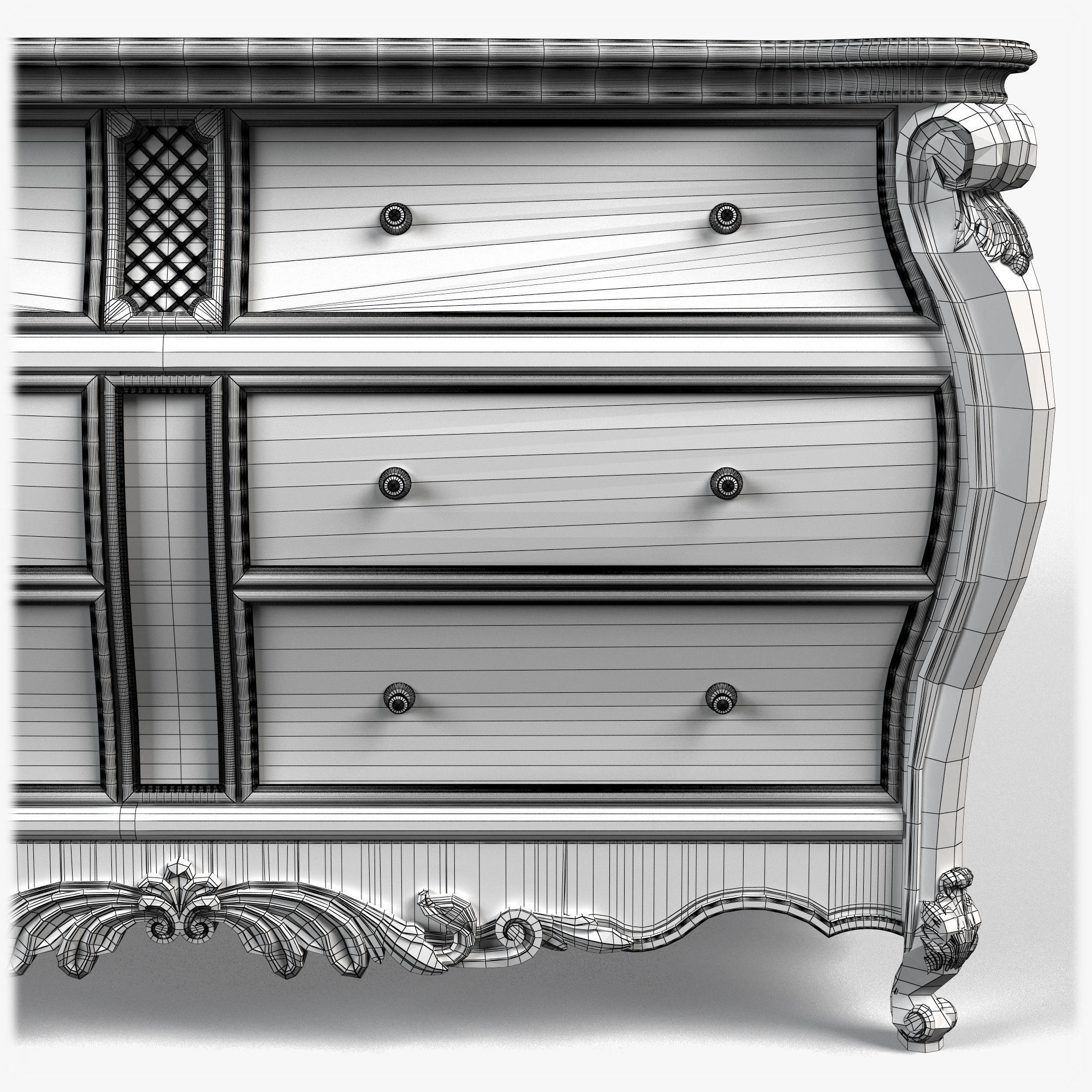 Table0048 ornate chest of drawers 3D model_17