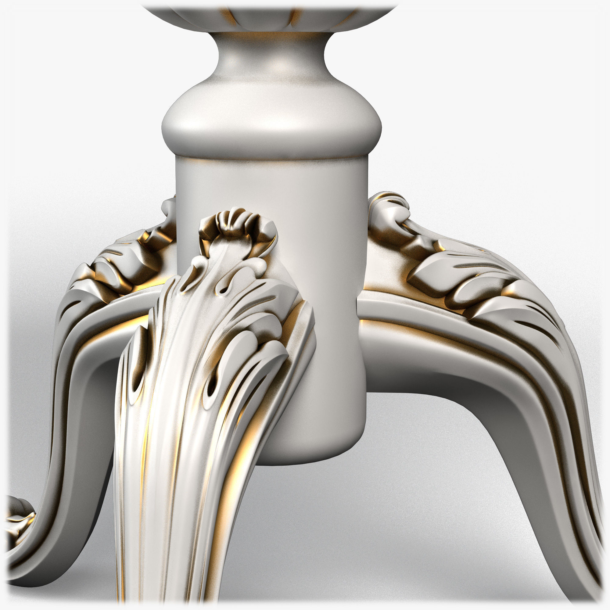 Table0050 ornate table with gold base 3D model_7