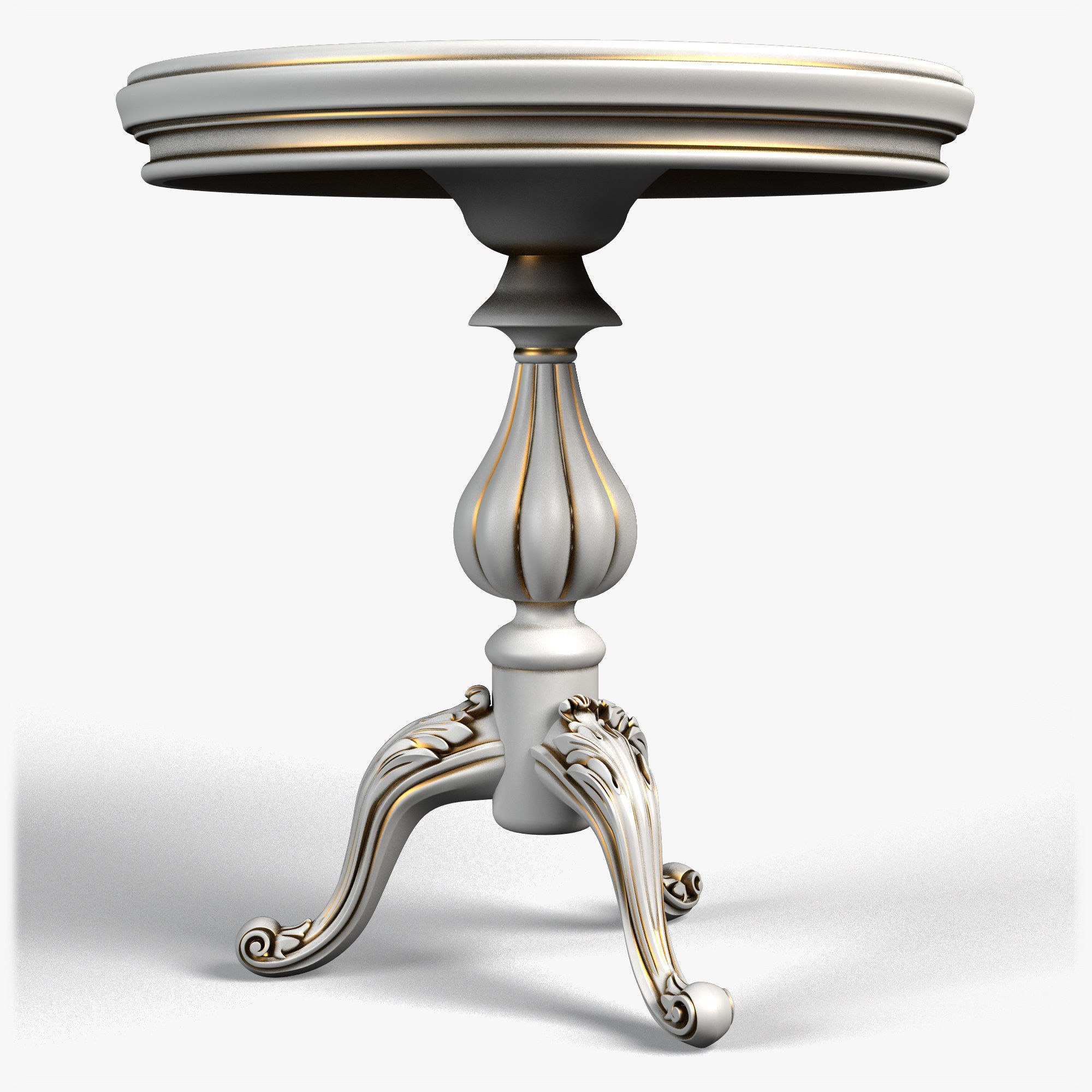 Table0050 ornate table with gold base 3D model_2