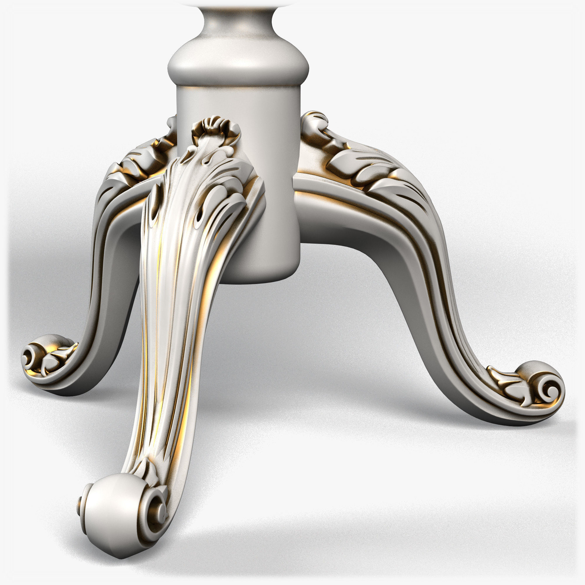 Table0050 ornate table with gold base 3D model_6