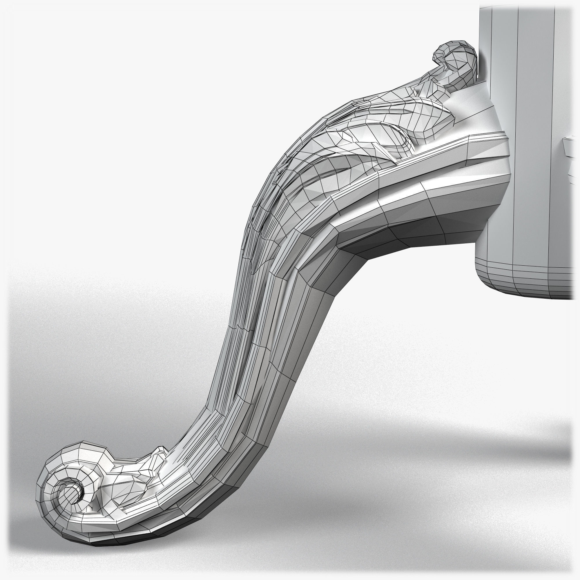 Table0050 ornate table with gold base 3D model_17