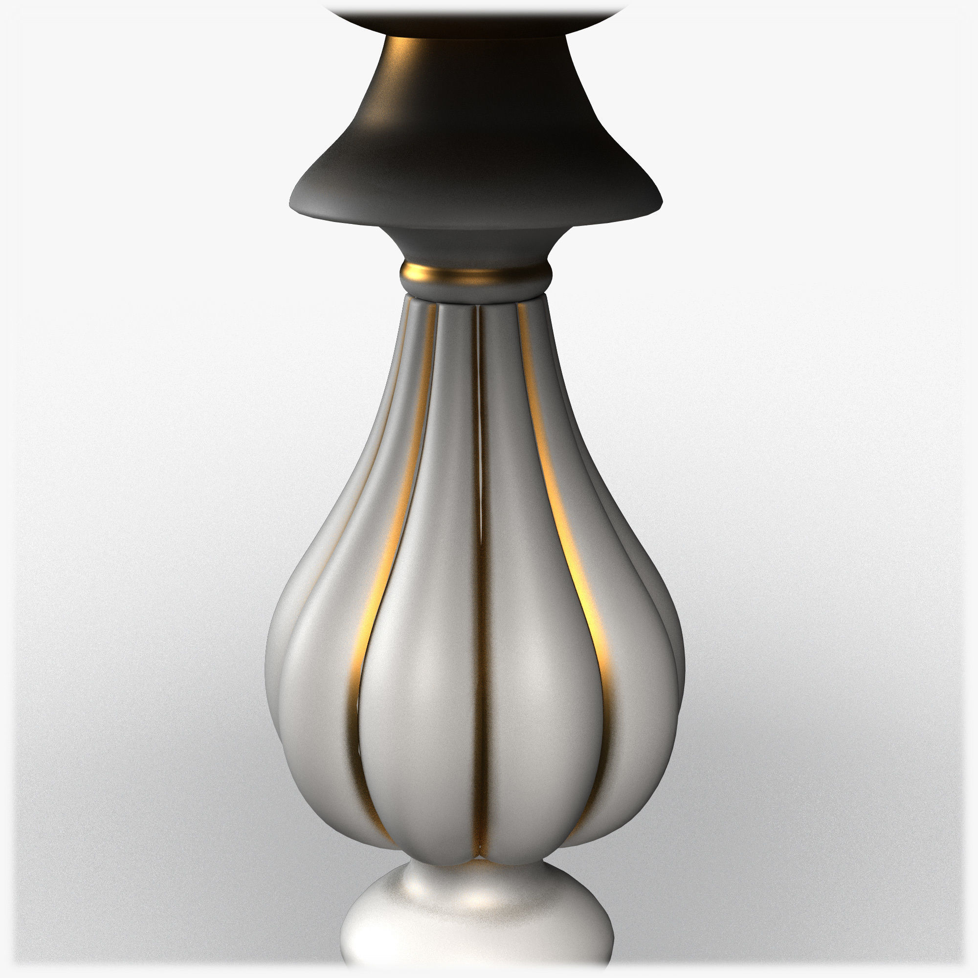 Table0050 ornate table with gold base 3D model_4