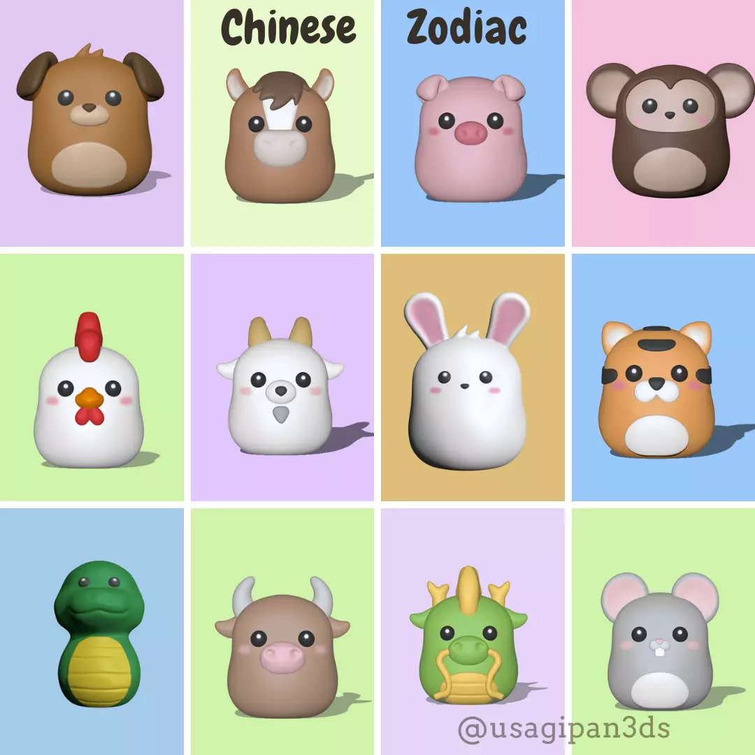 Chinese Zodiac - 12 signs 3D print model_0