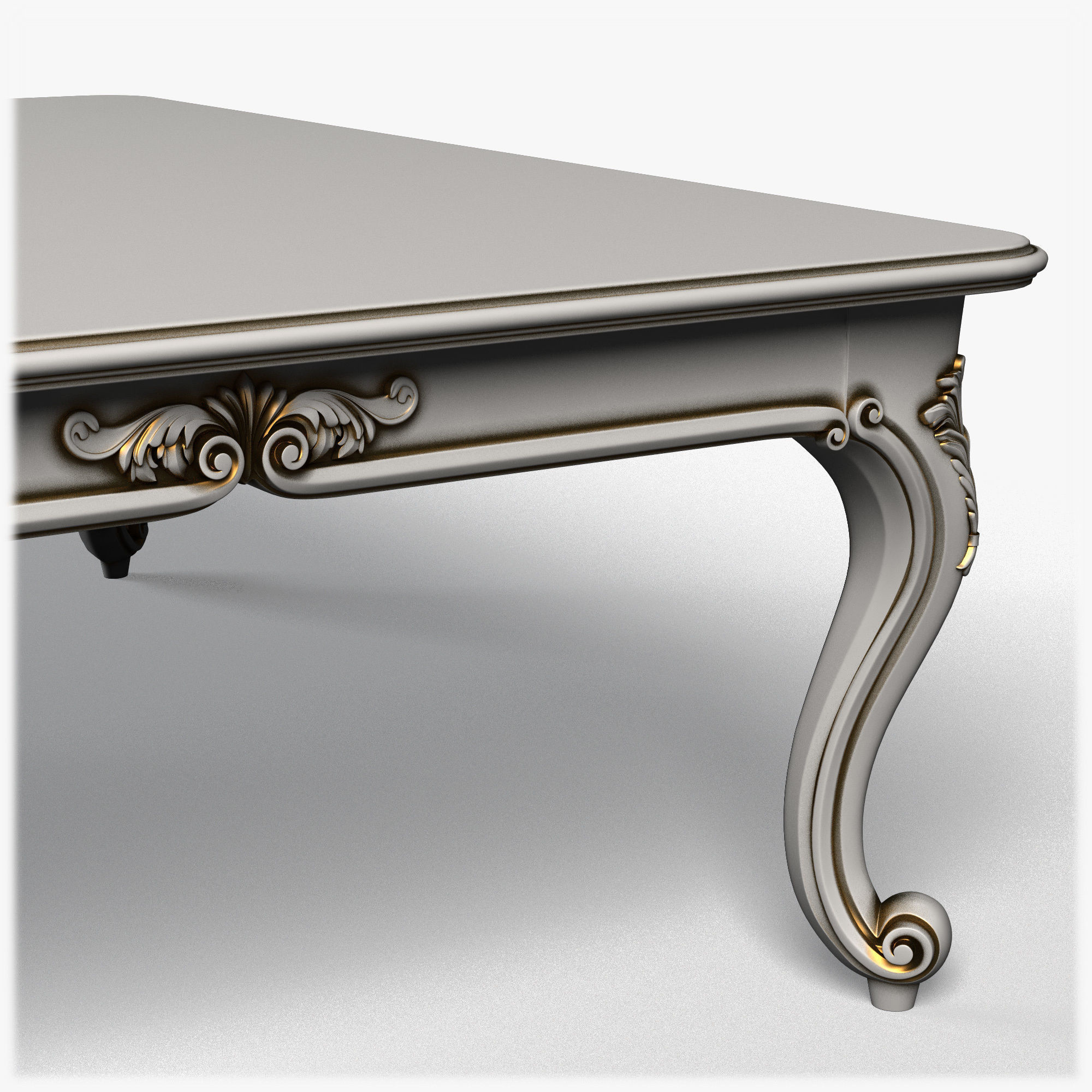 Table0057 ornate coffee table 3D model_4