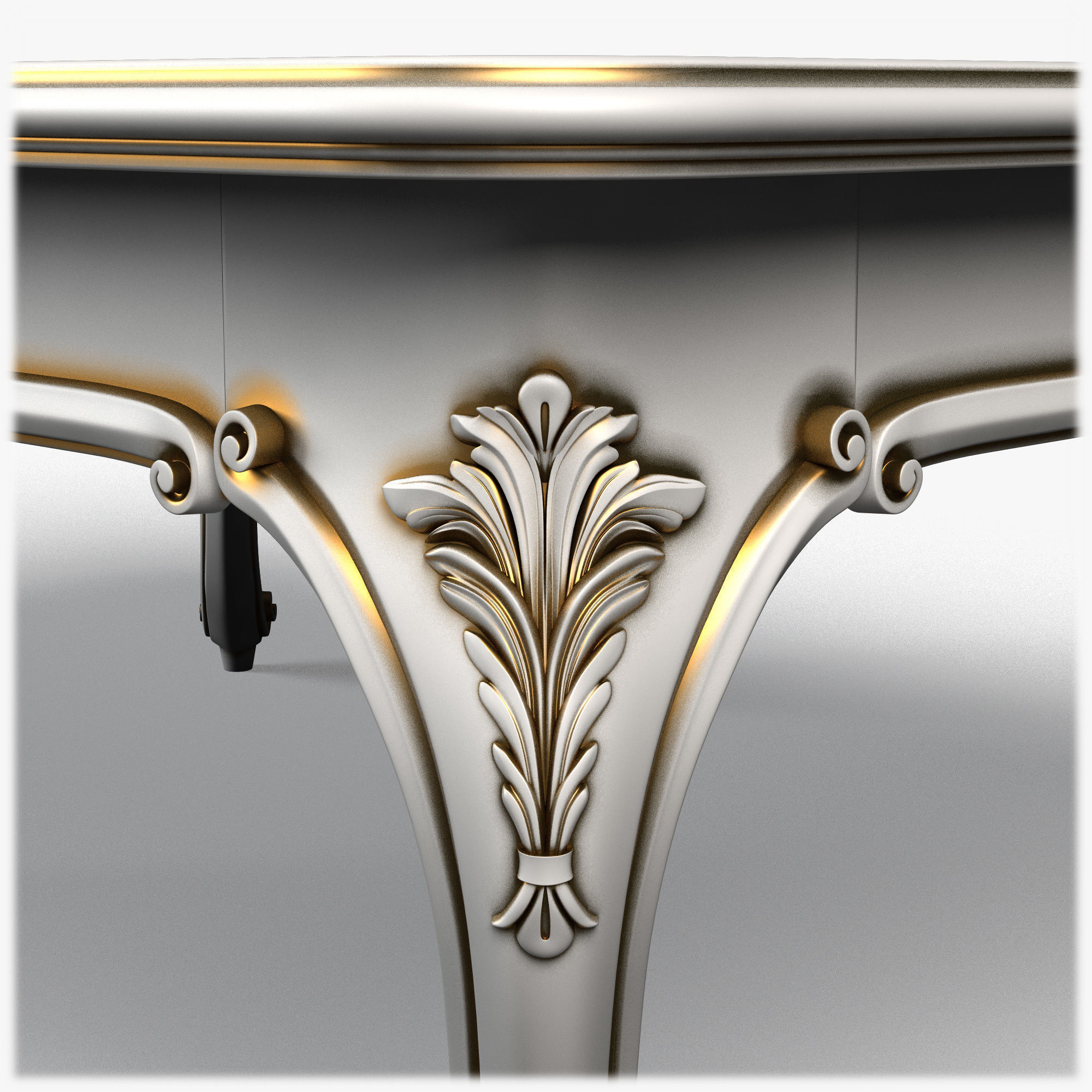 Table0057 ornate coffee table 3D model_6
