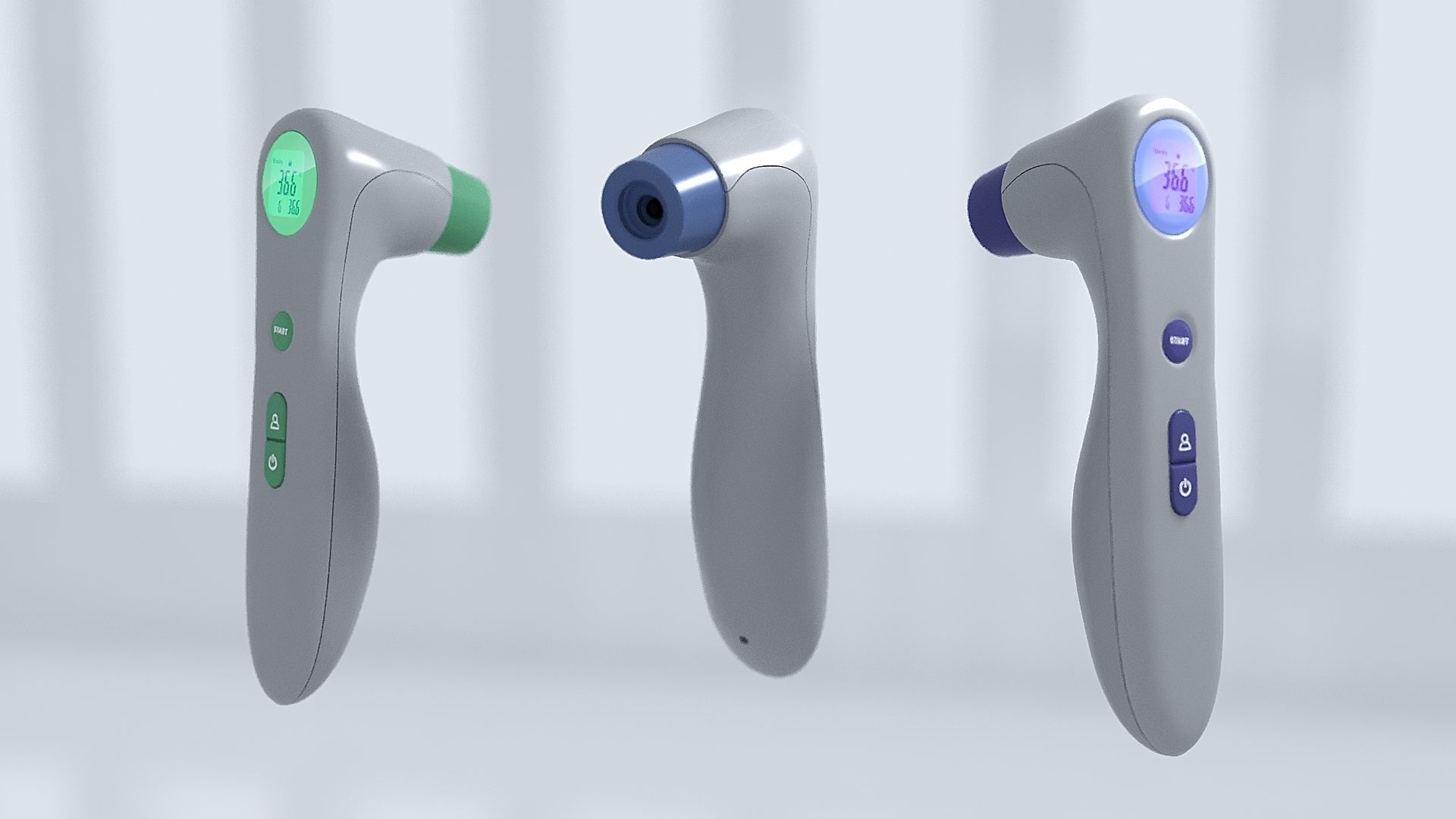 Infrared Modern thermometer 3D model_2