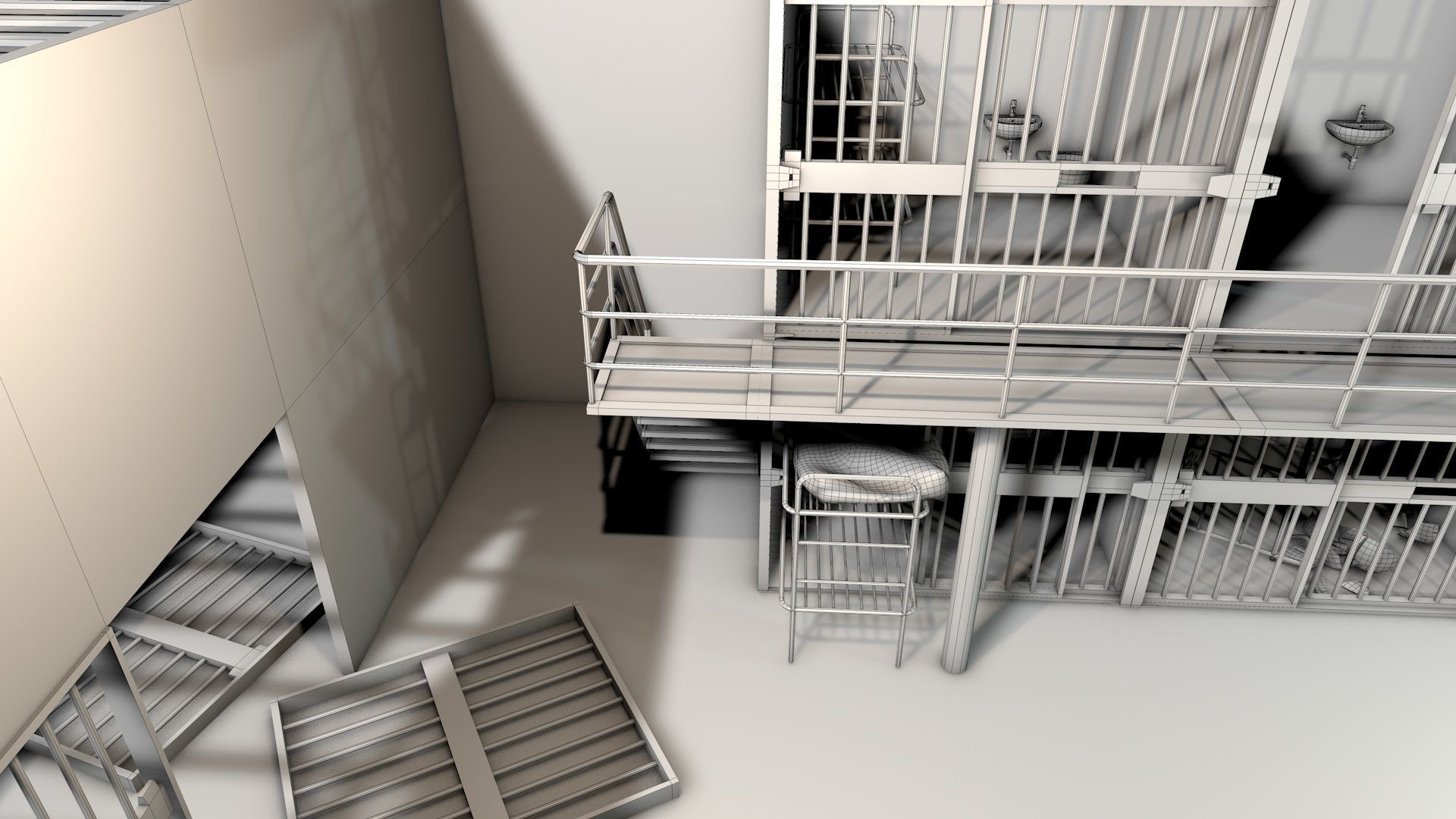 Abandoned Prison Block 3D model_25