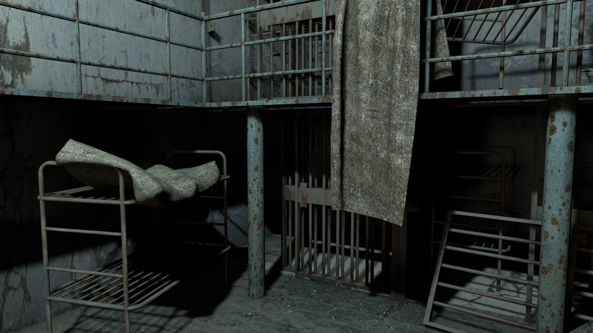 Abandoned Prison Block 3D model_5