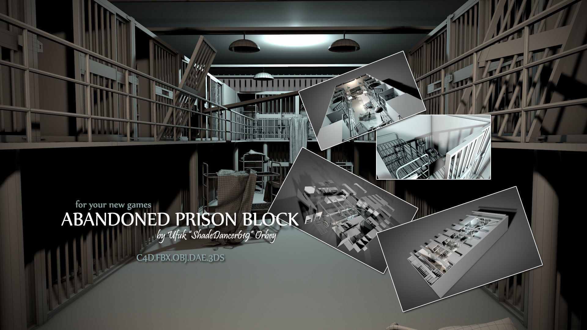 Abandoned Prison Block 3D model_1