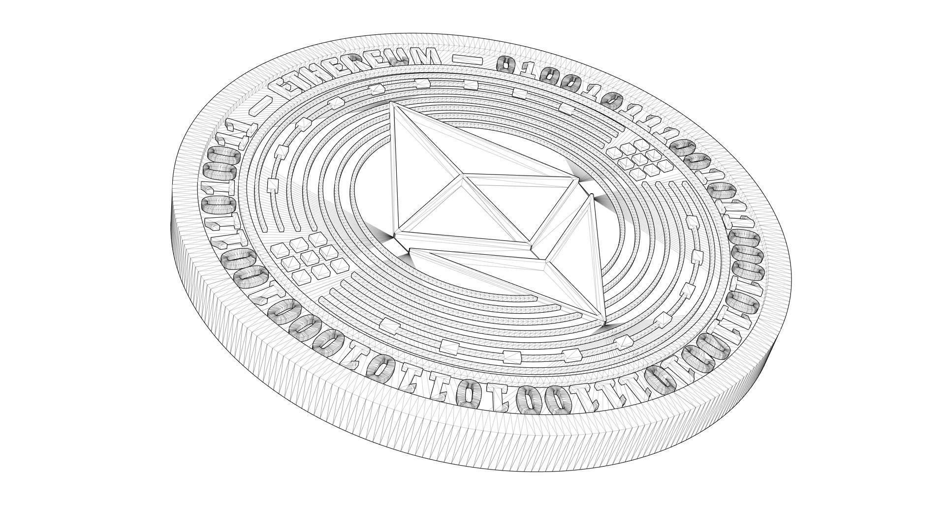 Ethereum Coin 3d Model - Ethereum STL 3d Print 3D print model_5