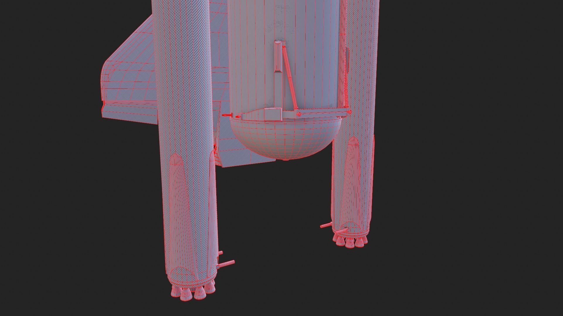 NASA Endeavour Space Shuttle with Space Tank and Falcon Rocket Low-poly 3D model_15