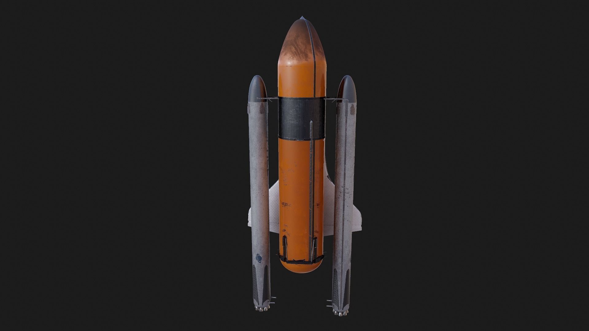 NASA Endeavour Space Shuttle with Space Tank and Falcon Rocket Low-poly 3D model_5
