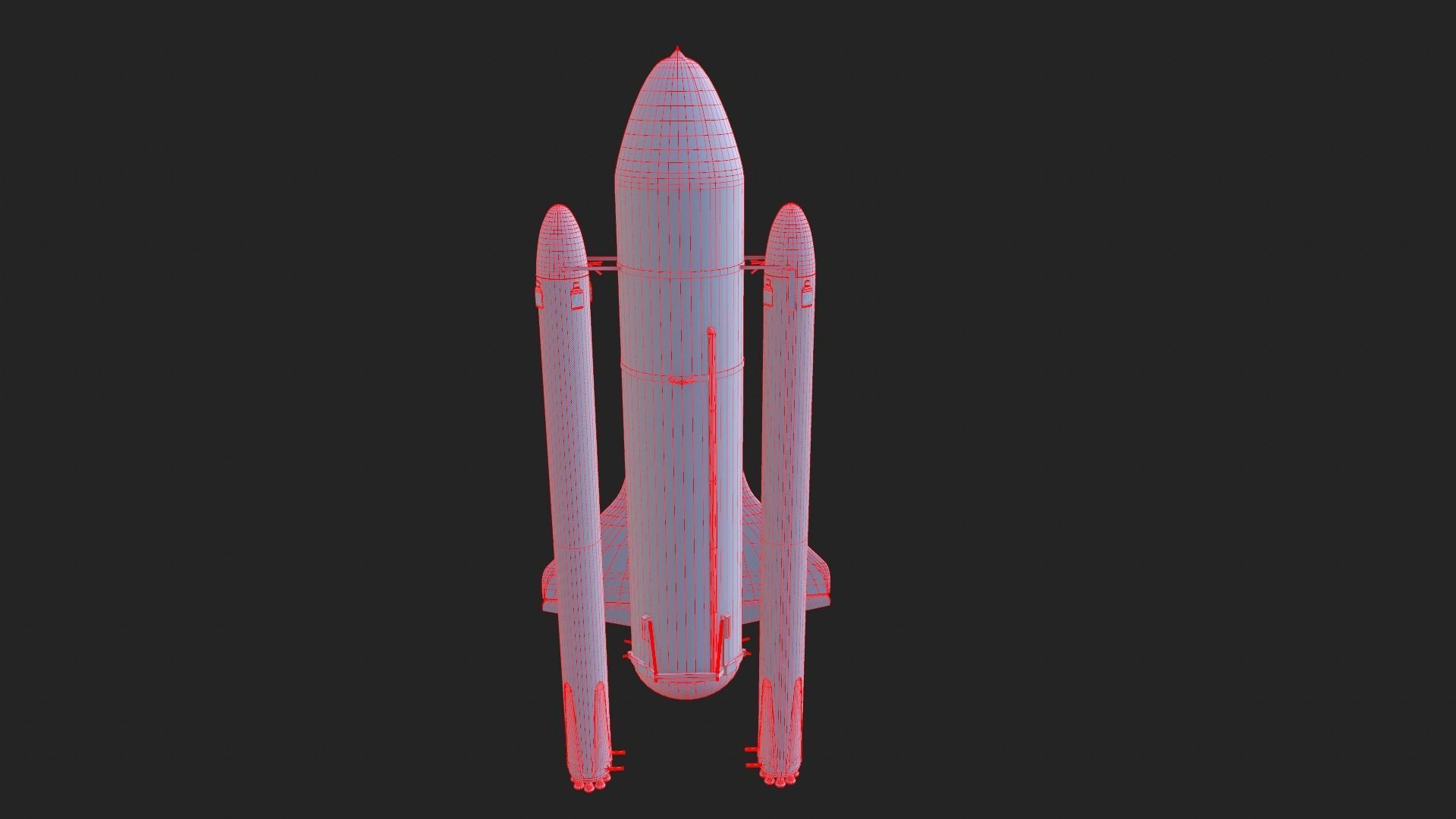 NASA Endeavour Space Shuttle with Space Tank and Falcon Rocket Low-poly 3D model_14