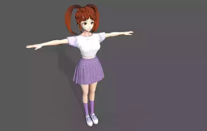 3D Model Anime Character for Game or Animation