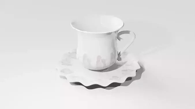 Teacup cup and saucer 3D model