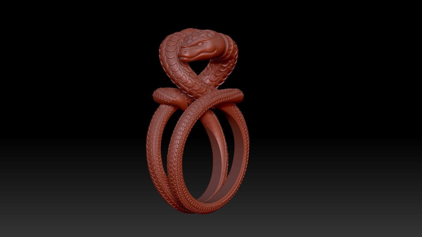 Snake Jewelry Ring 3d print model  3D model_4