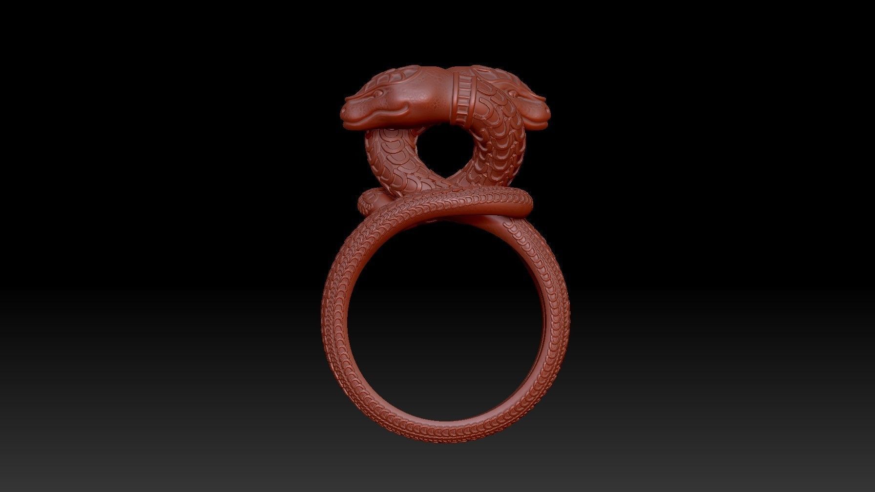 Snake Jewelry Ring 3d print model  3D model_7