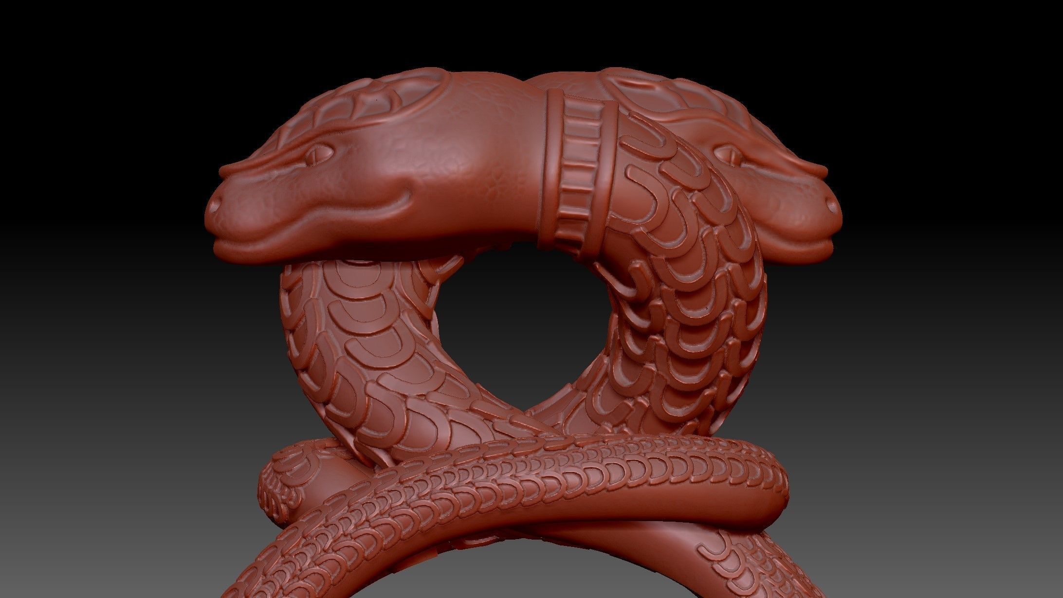 Snake Jewelry Ring 3d print model  3D model_6