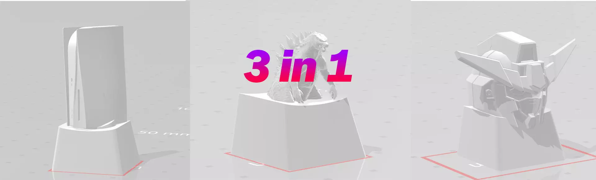 3D Print Set 3 in 1 PS5 Godzilla Gunhead 3D print model
