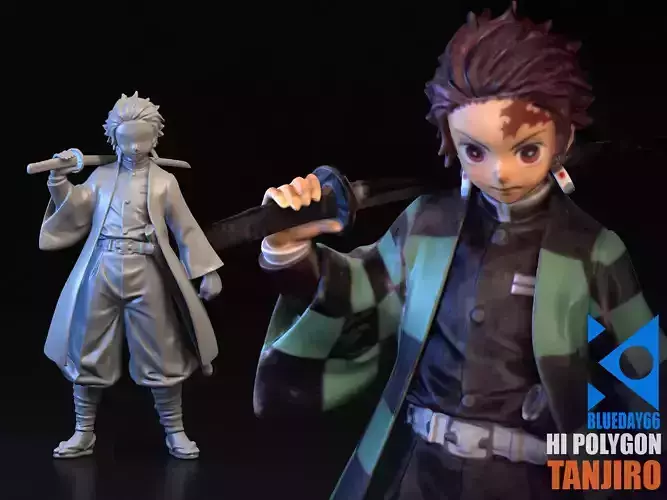 TANJIRO 3D person holding sword 3D model