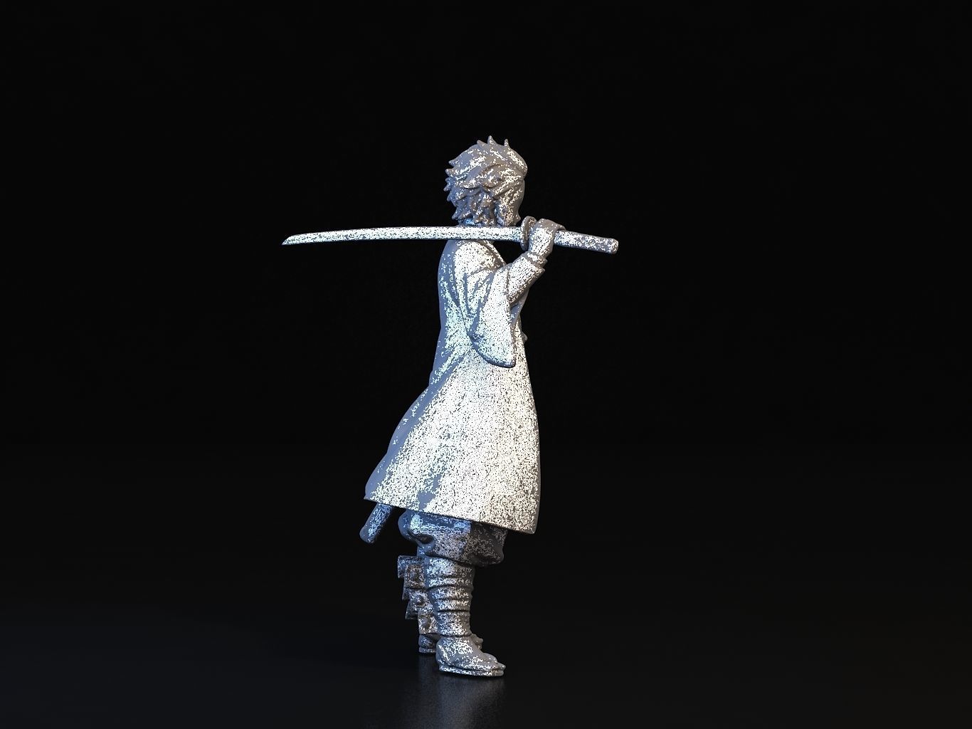 TANJIRO 3D person holding sword 3D model_24
