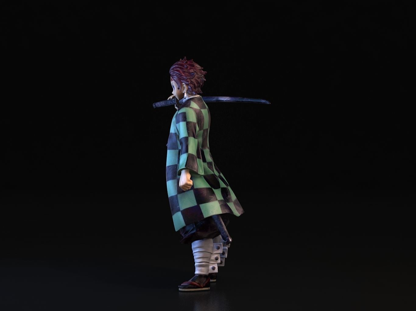 TANJIRO 3D person holding sword 3D model_10