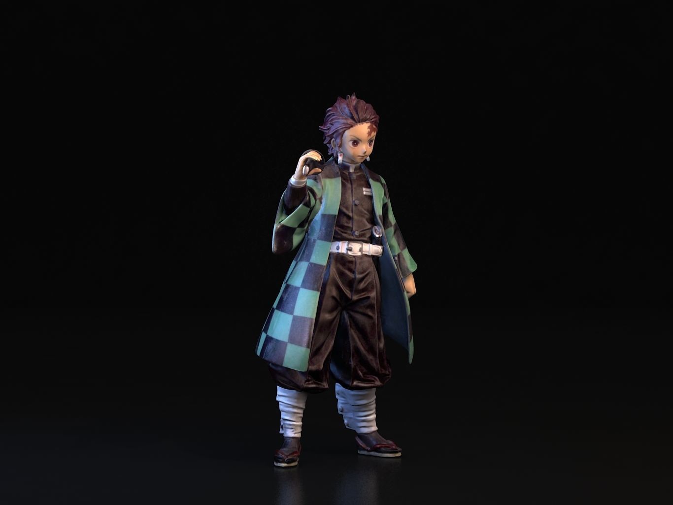 TANJIRO 3D person holding sword 3D model_5