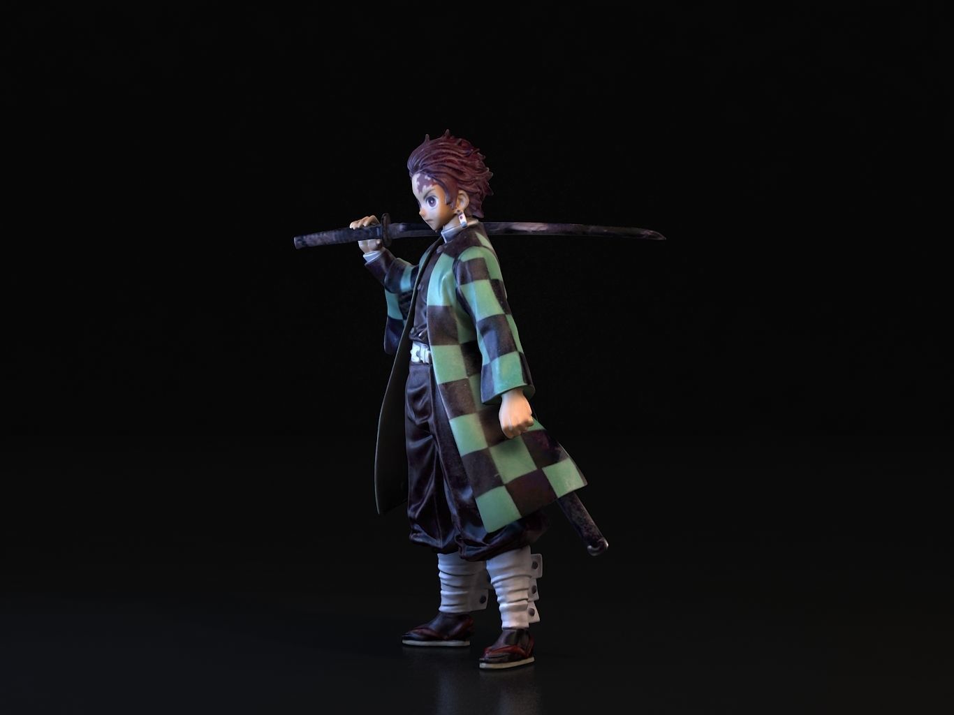 TANJIRO 3D person holding sword 3D model_11