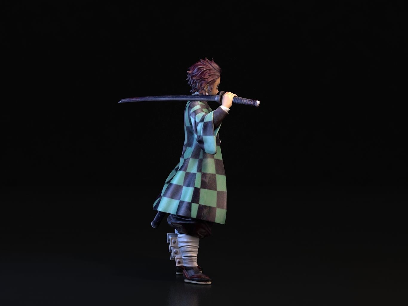 TANJIRO 3D person holding sword 3D model_6