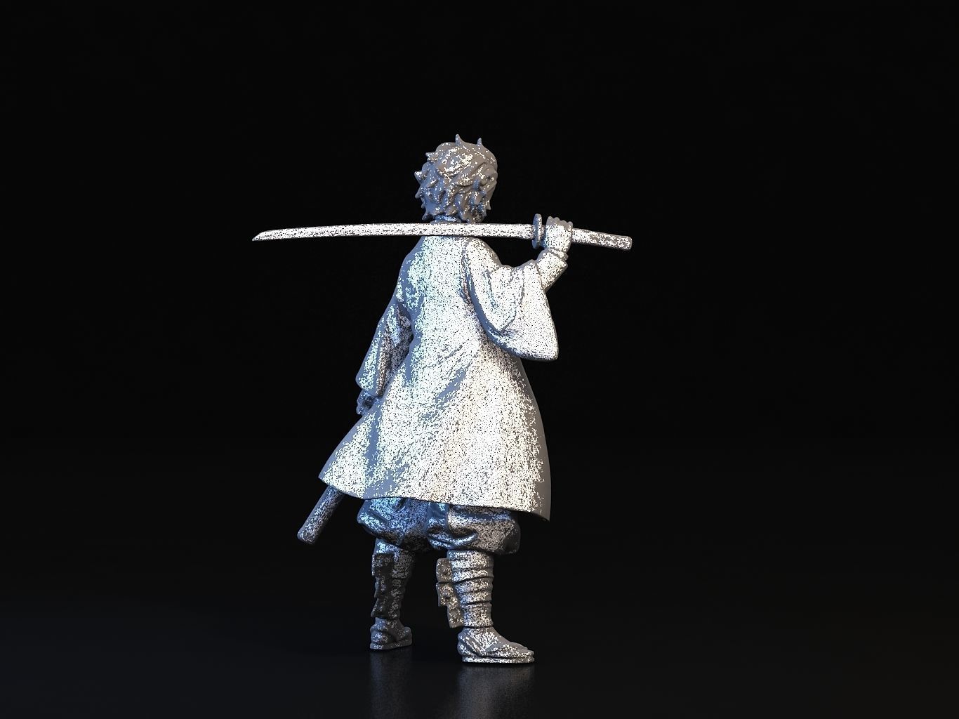 TANJIRO 3D person holding sword 3D model_25