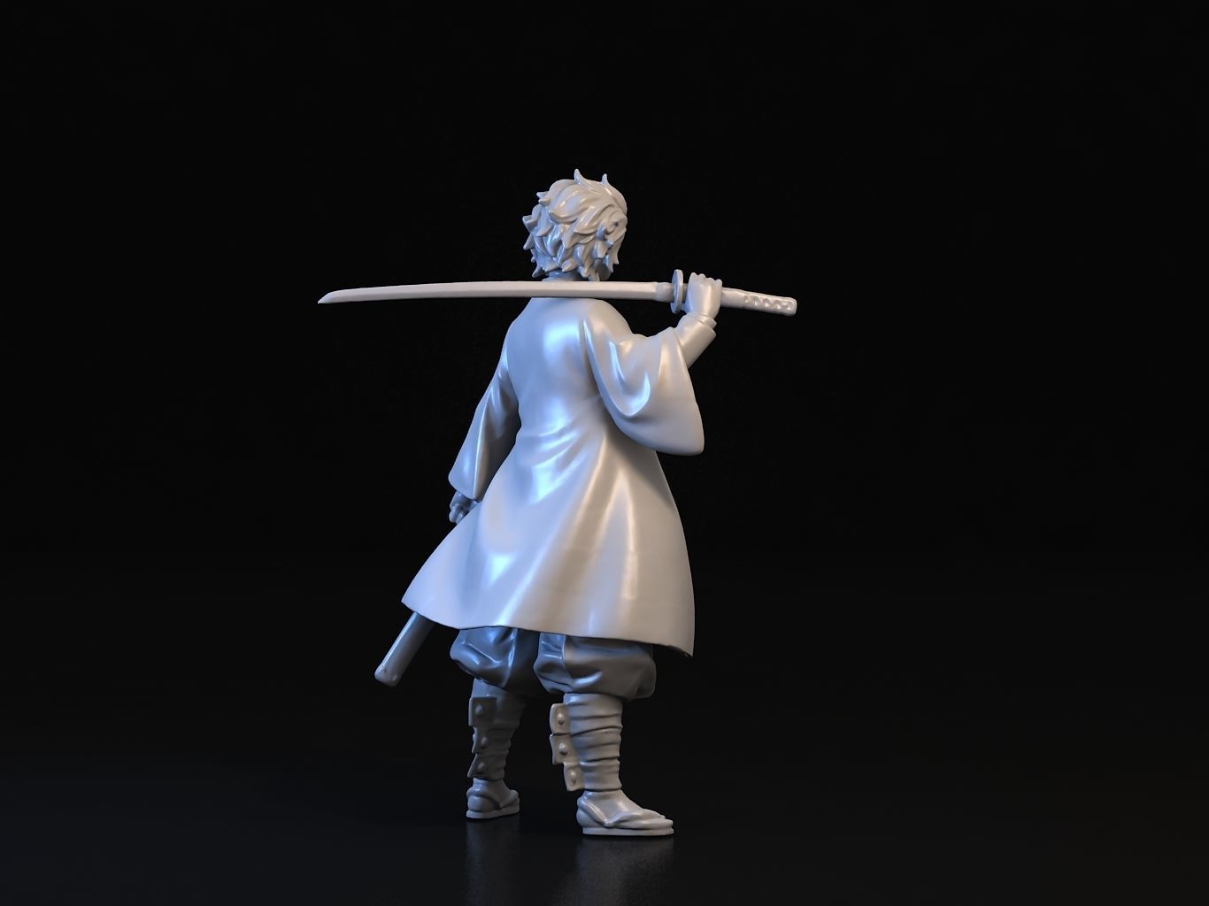 TANJIRO 3D person holding sword 3D model_16