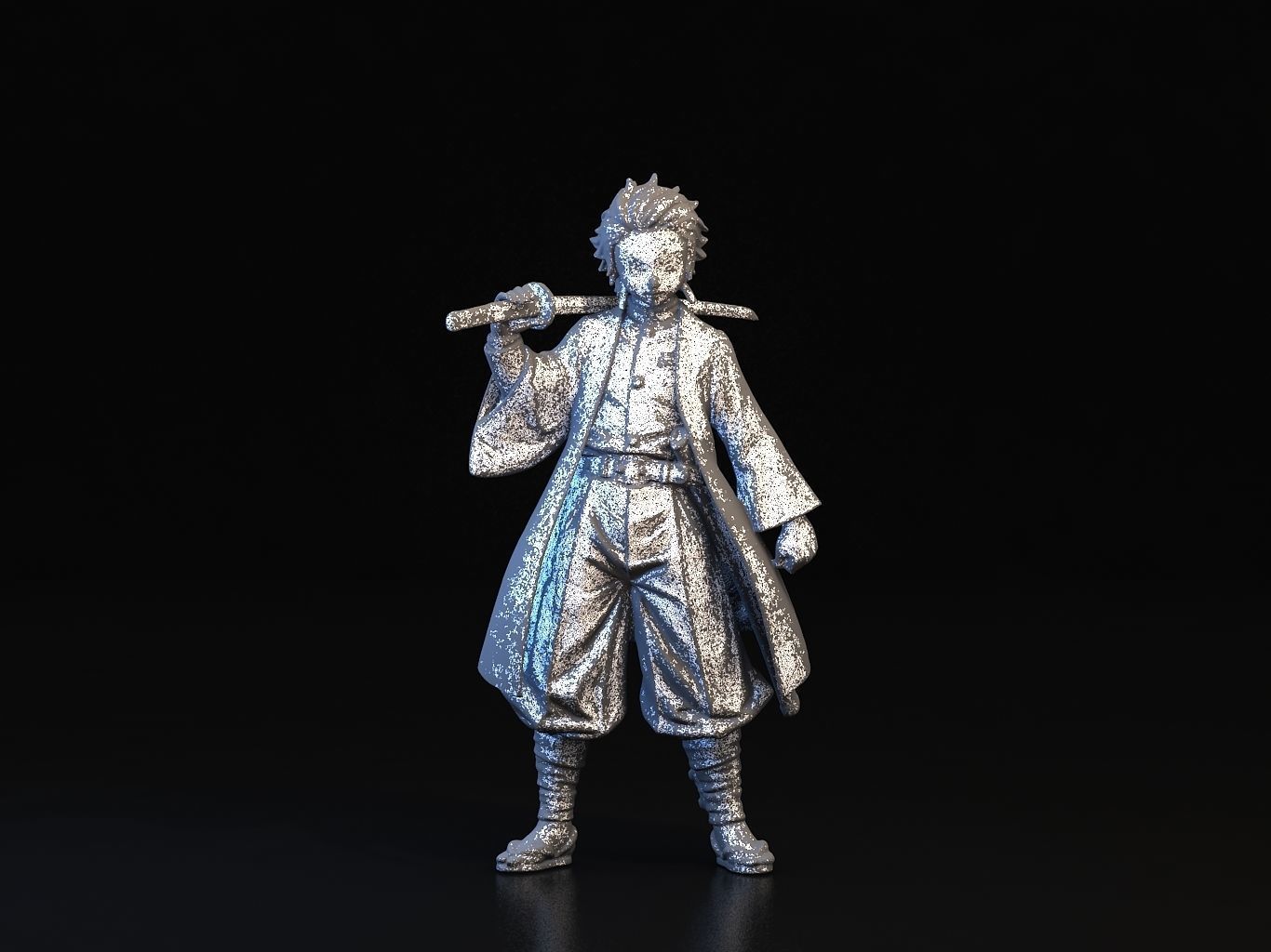 TANJIRO 3D person holding sword 3D model_30
