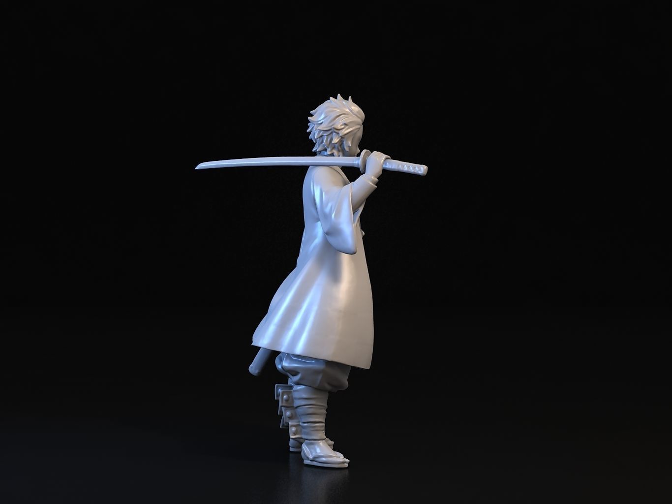 TANJIRO 3D person holding sword 3D model_15
