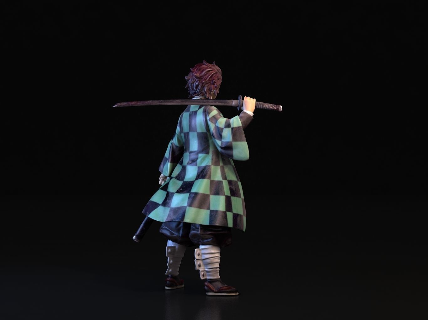 TANJIRO 3D person holding sword 3D model_7