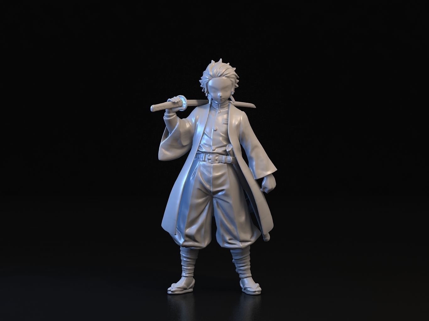 TANJIRO 3D person holding sword 3D model_13