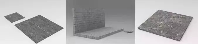 Texture 4K Set 3 square piece of concrete