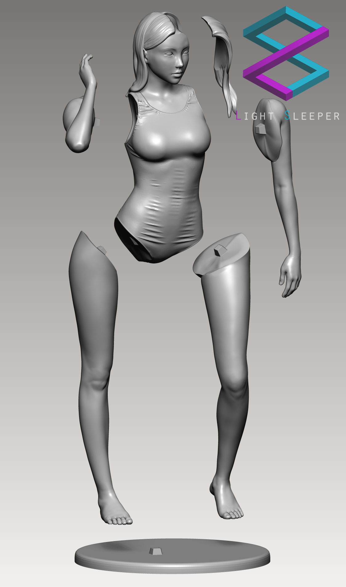 Swimsuit Girl 3D print model_7