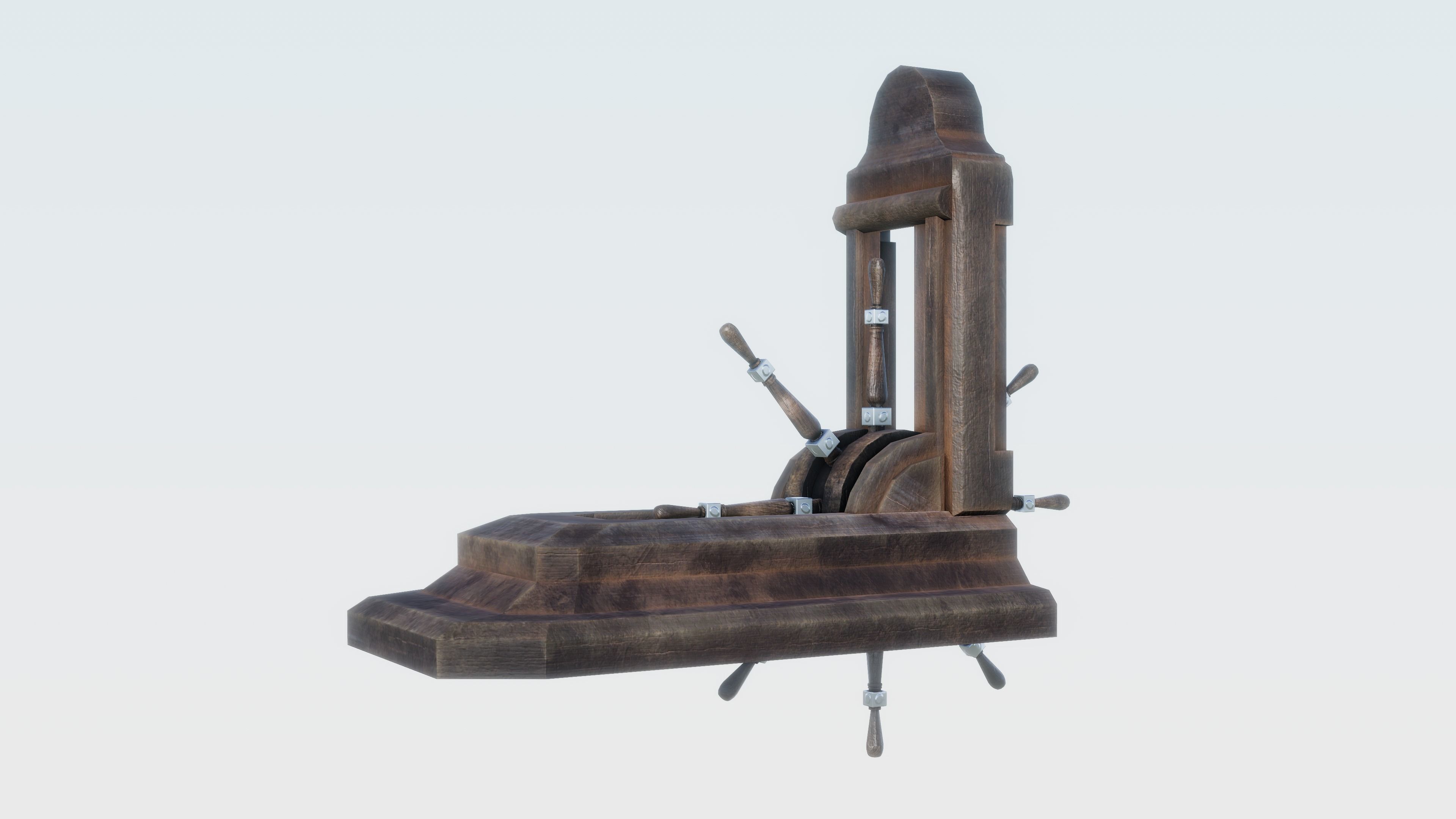 Medieval Levers and Gears Low-poly 3D model_3