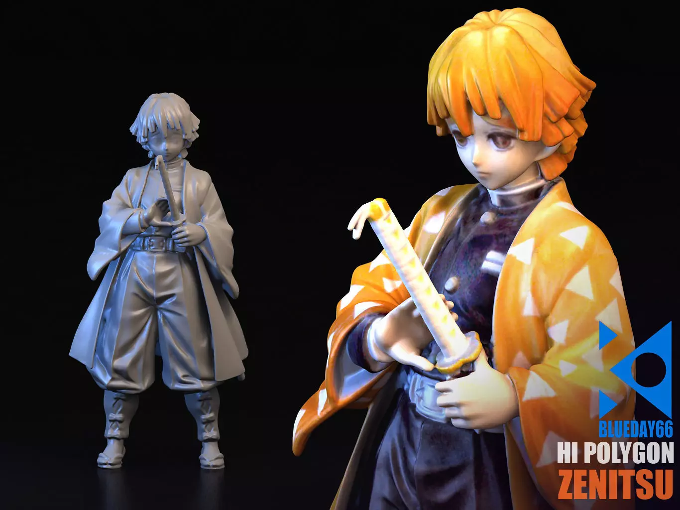 ZENITSU 3D anime figure 3D model_0