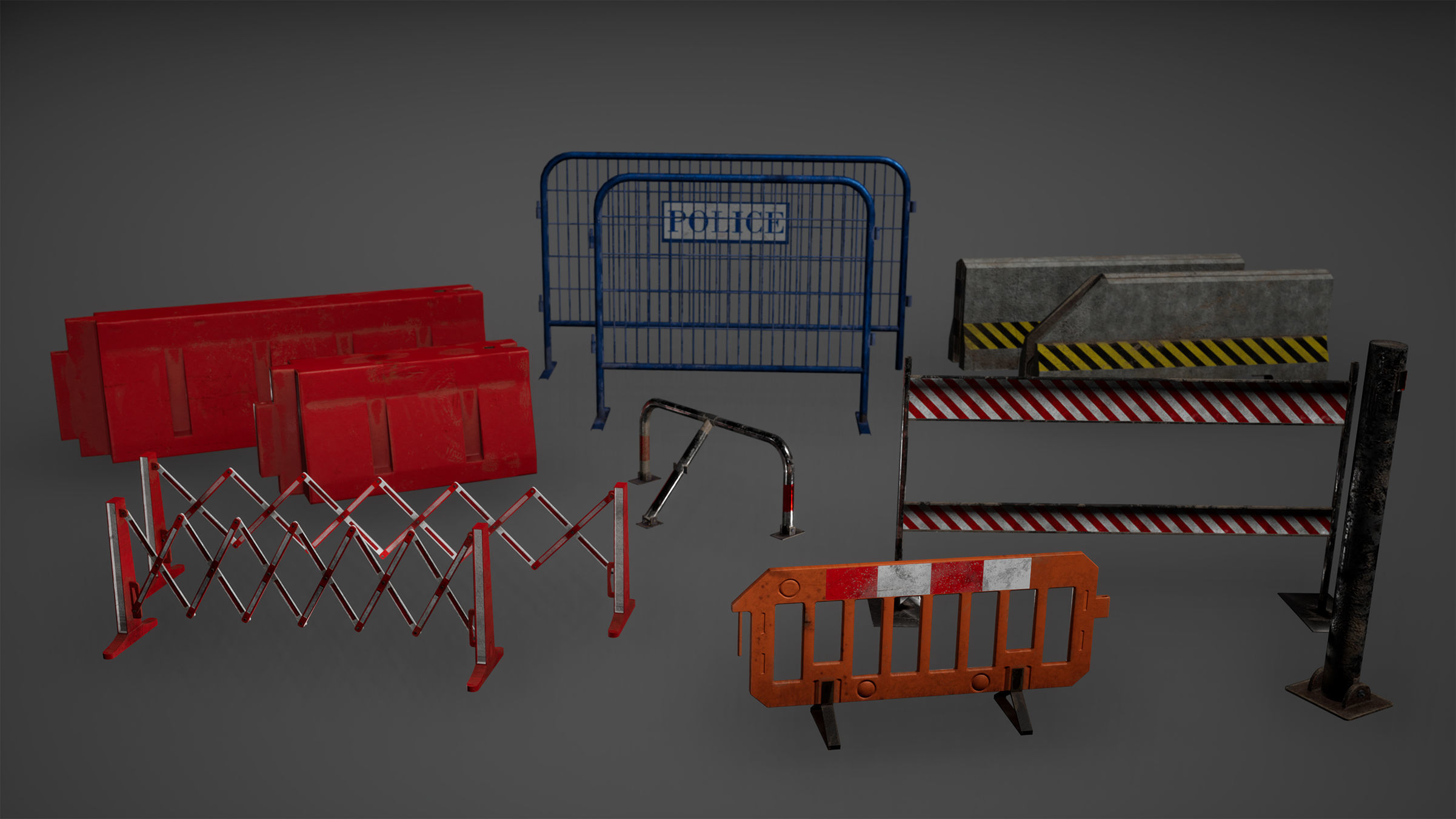 Barriers Game Ready plastic box Low-poly 3D model_1