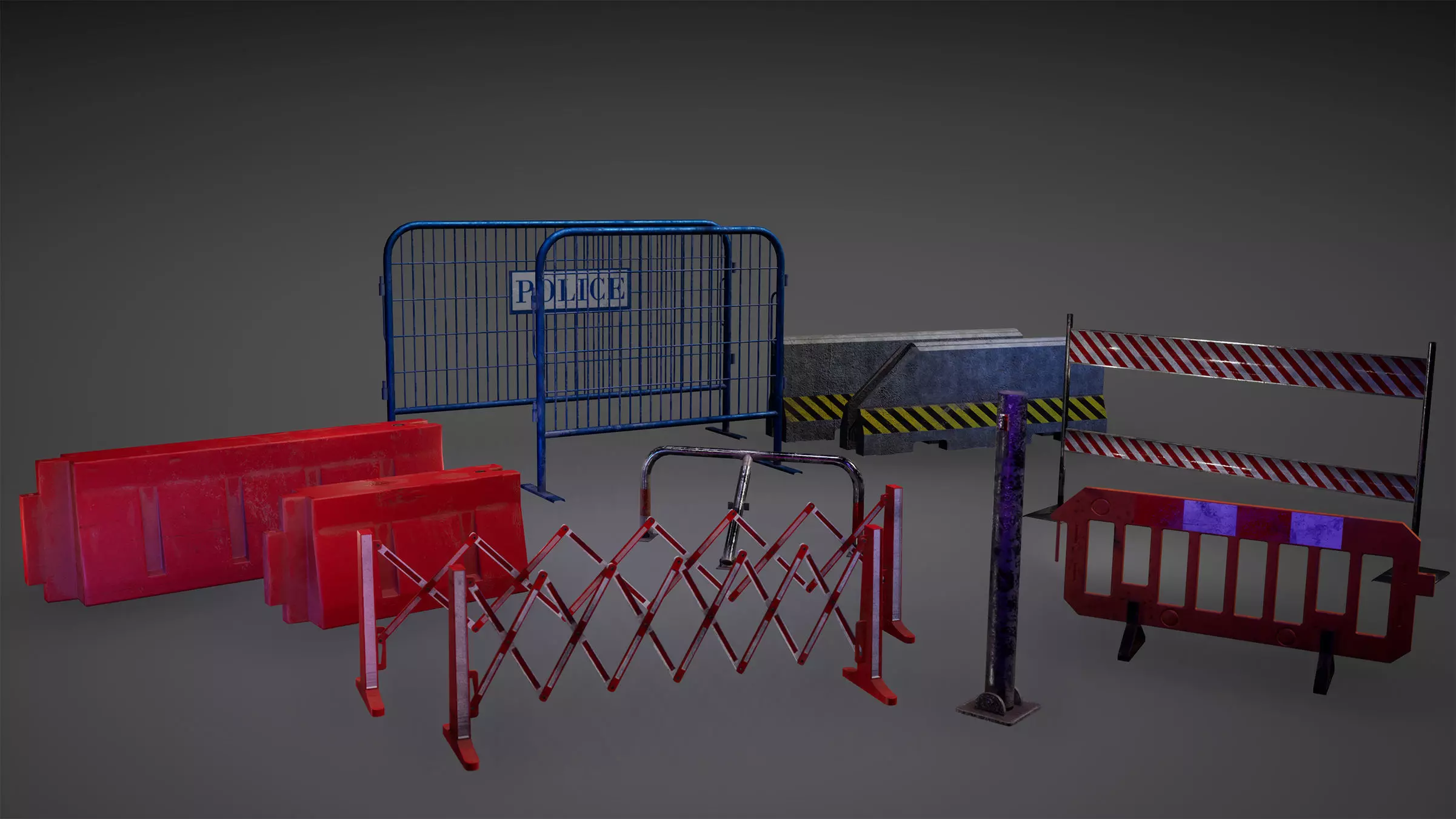 Barriers Game Ready plastic box Low-poly 3D model_0