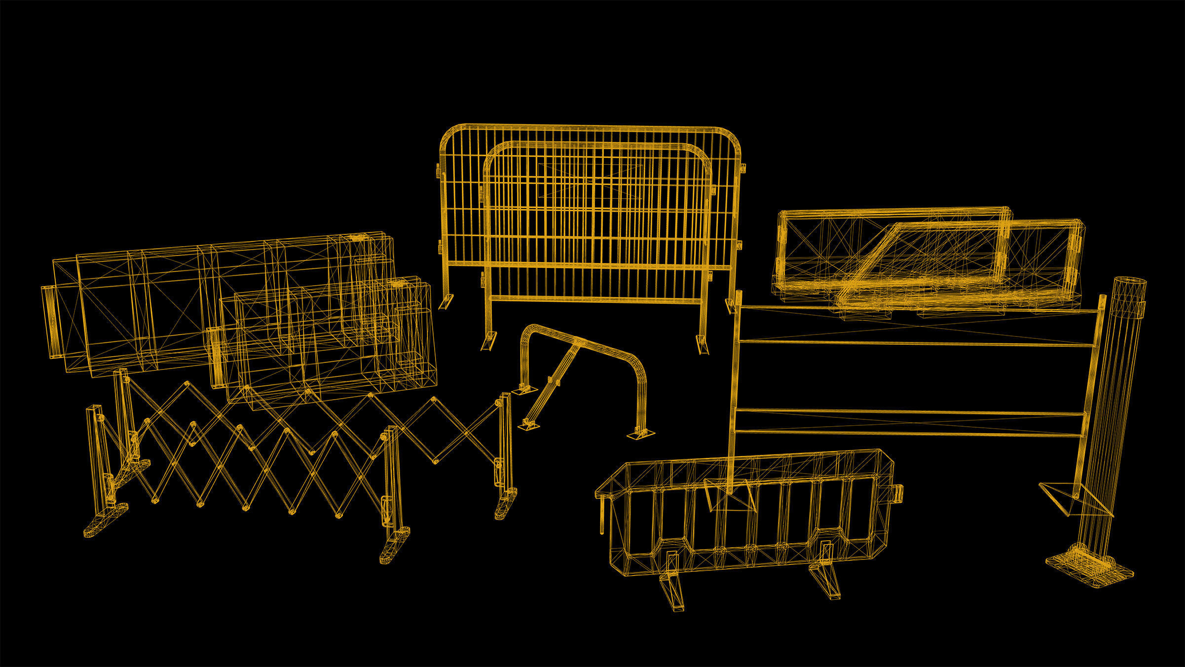 Barriers Game Ready plastic box Low-poly 3D model_12