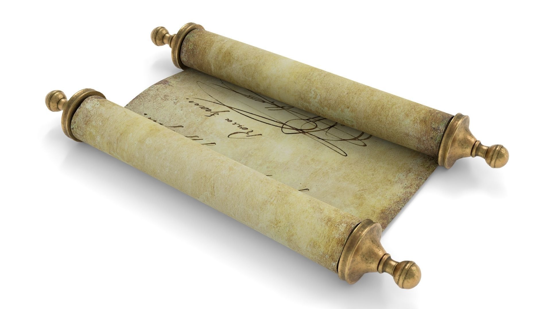 Ancient Scroll 2 3D model_1