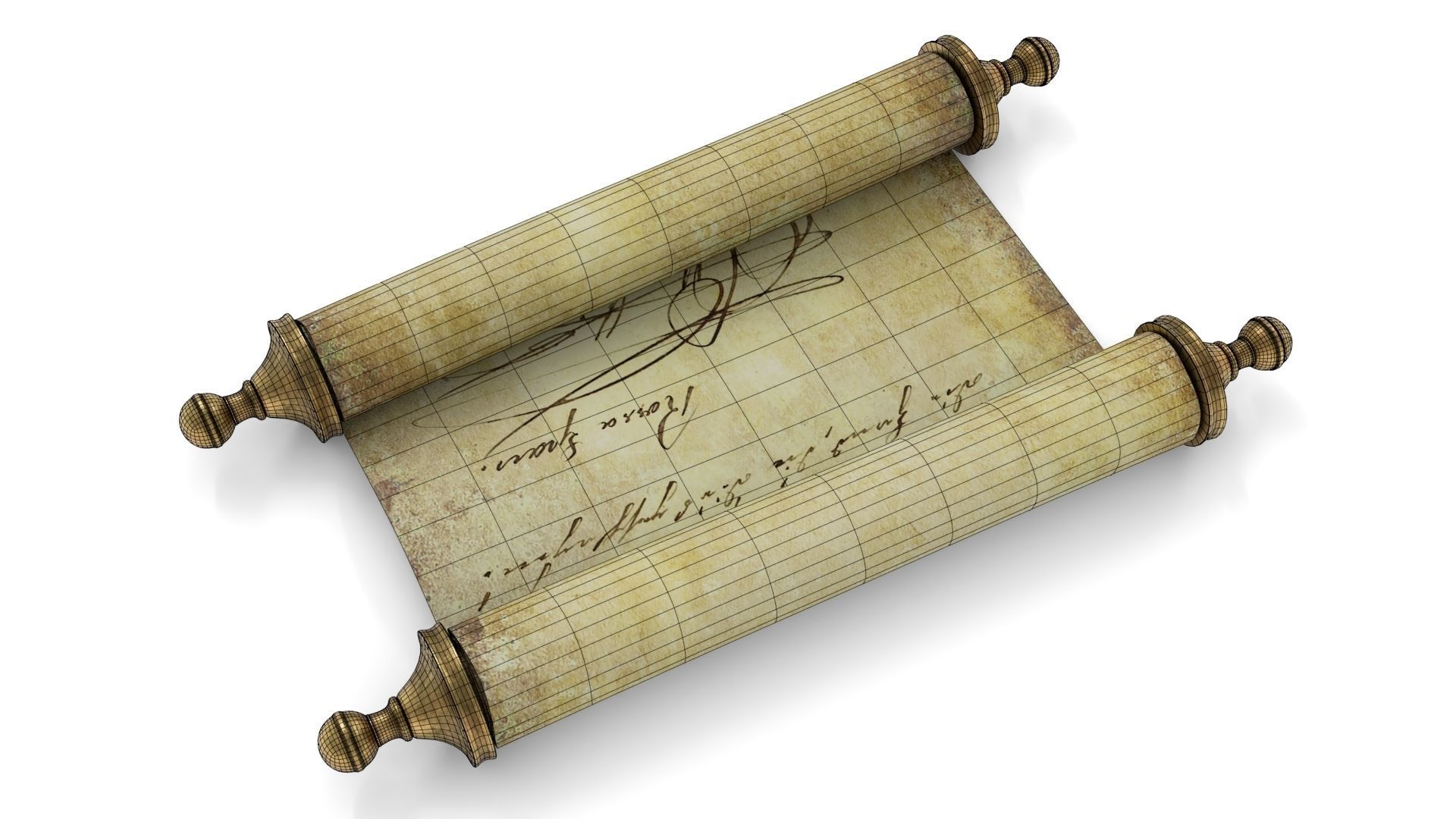 Ancient Scroll 2 3D model_13